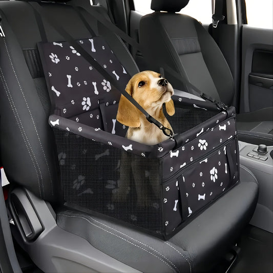 Premium Hundesitz für Auto – Faltbarer & Atmungsaktiver Autositz für Hunde & Katzen mit Sicherheitsgurt | Kratzfeste Haustier-Tragetasche für Reisen
