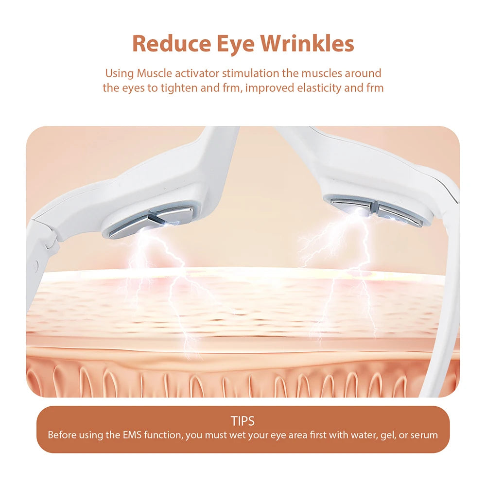 3D Augenmassagegerät mit EMS & Rotlicht – Elektrischer Eye Beauty Massager gegen Augenringe, Falten & Müdigkeit, Tragbares Augenpflege-Gerät