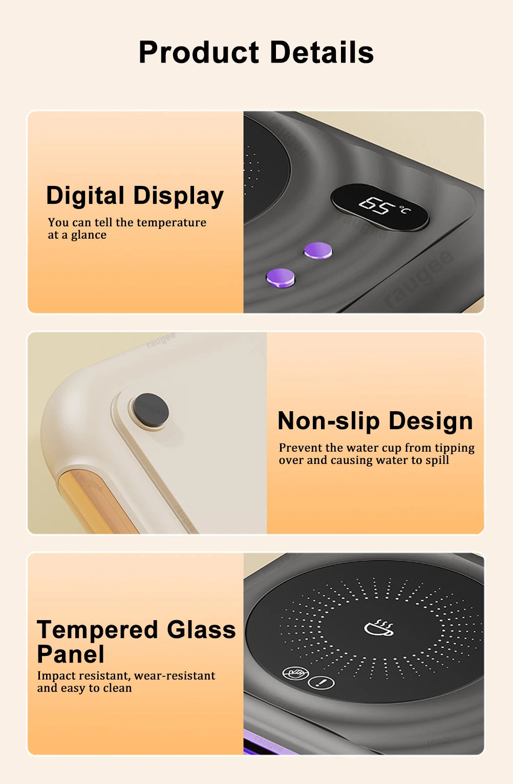 Elektrische Tassenheizung 220V – Premium Becherwärmer 3-Stufen | Für Kaffee, Tee, Milch & Babyflaschen