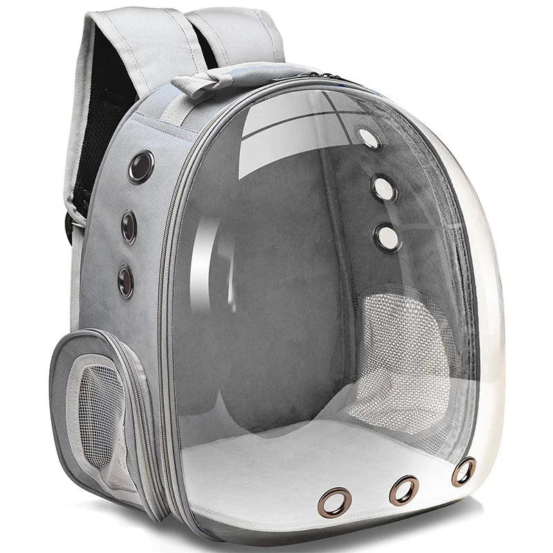 Transparenter Haustier-Rucksack | Raumkapsel-Design | Atmungsaktiv & Stabil | Katzen- & Hundetransporter (42×35×25 cm)