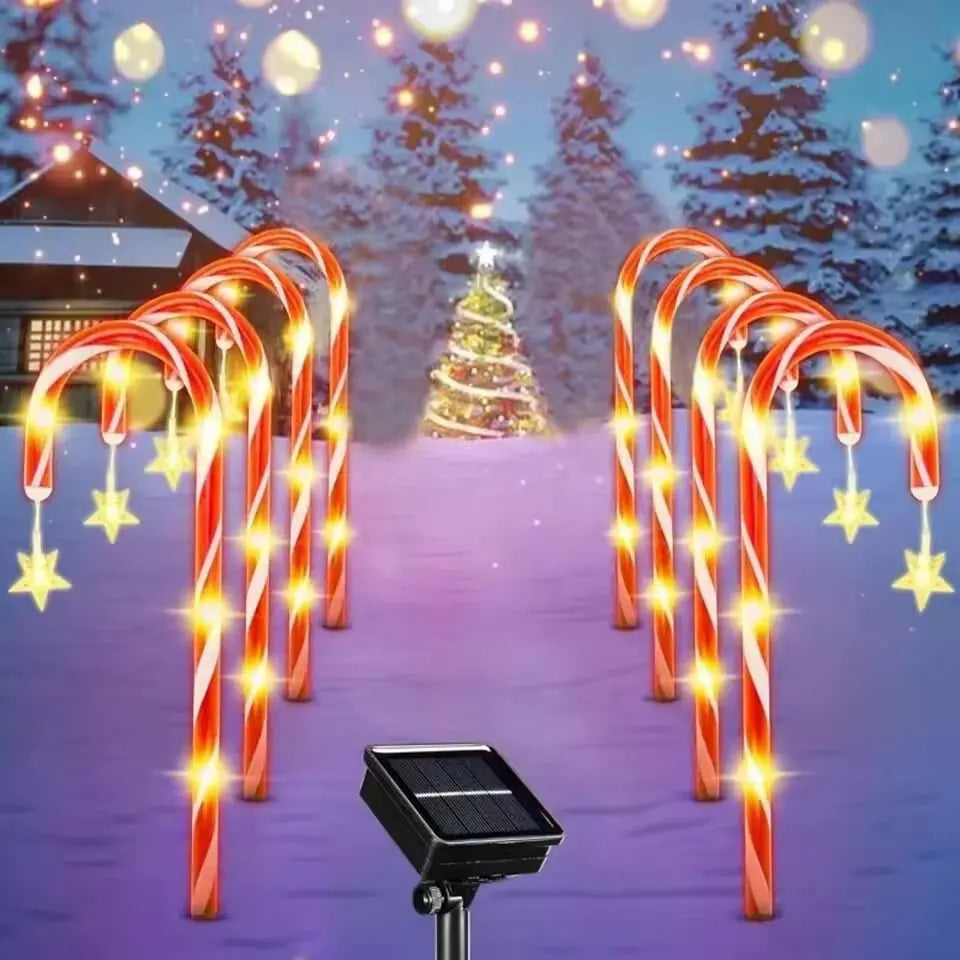 5/8 teile/satz Solar Powered Cane Garten Lichter Im Freien Wasserdichte 8 Modi Dekoration Lichter Weihnachten Süßigkeiten Rasen Lampe