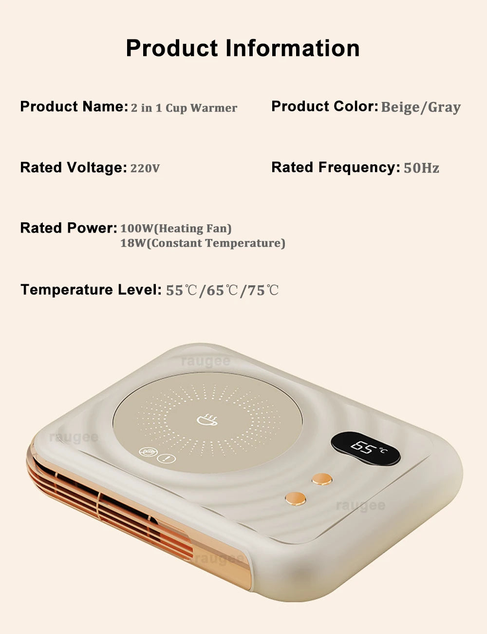 Elektrische Tassenheizung 220V – Premium Becherwärmer 3-Stufen | Für Kaffee, Tee, Milch & Babyflaschen