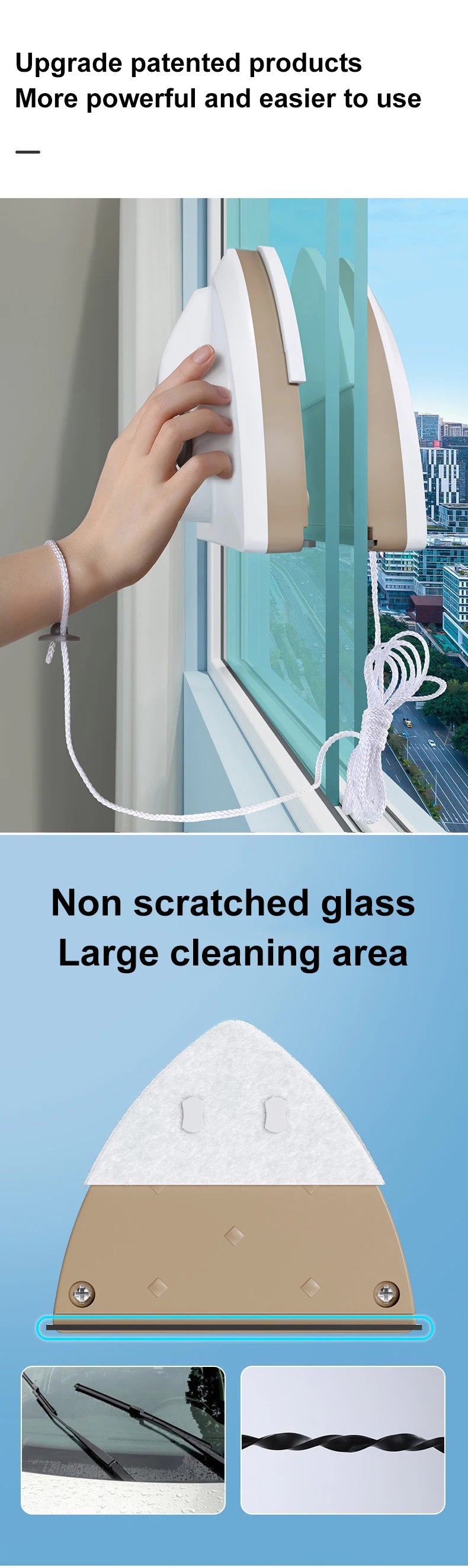 Neues magnetisches Glasfenster reinigungs werkzeug Wasser ablauf Doppels chicht wischer Haushalt Spezial fenster reiniger für zu Hause