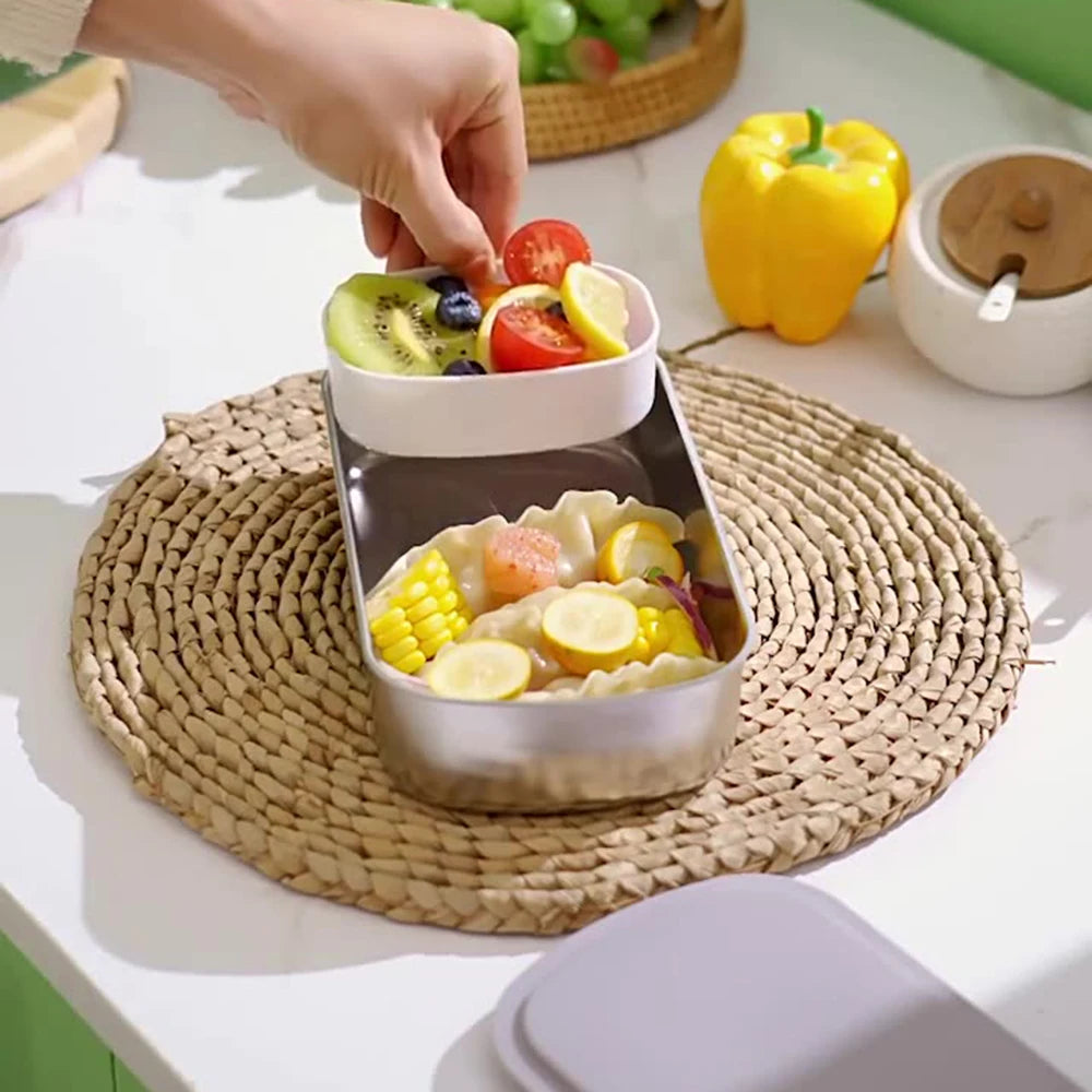 Thermo-Lunchboxen für das Büro, tragbare elektrische Lunchboxen, wasserfreie Heizung, Bento-Box, Lebensmittelwärmer aus Edelstahl