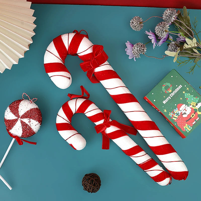 Großer Candy-Cane Weihnachtsanhänger – Rot-Weiß Deko für Baum, Tür & Party 2025