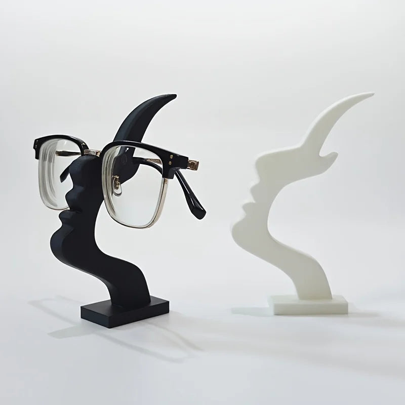 1 Stück einzigartiger gebogener Brillenhalter-Ständer, sichere und künstlerische Aufbewahrungslösung, erhöhter Schreibtisch- oder Nachttischdekoration, praktisch, minimalistisch
