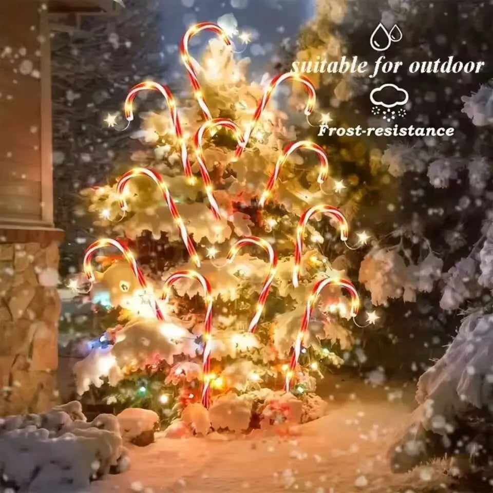 5/8 teile/satz Solar Powered Cane Garten Lichter Im Freien Wasserdichte 8 Modi Dekoration Lichter Weihnachten Süßigkeiten Rasen Lampe