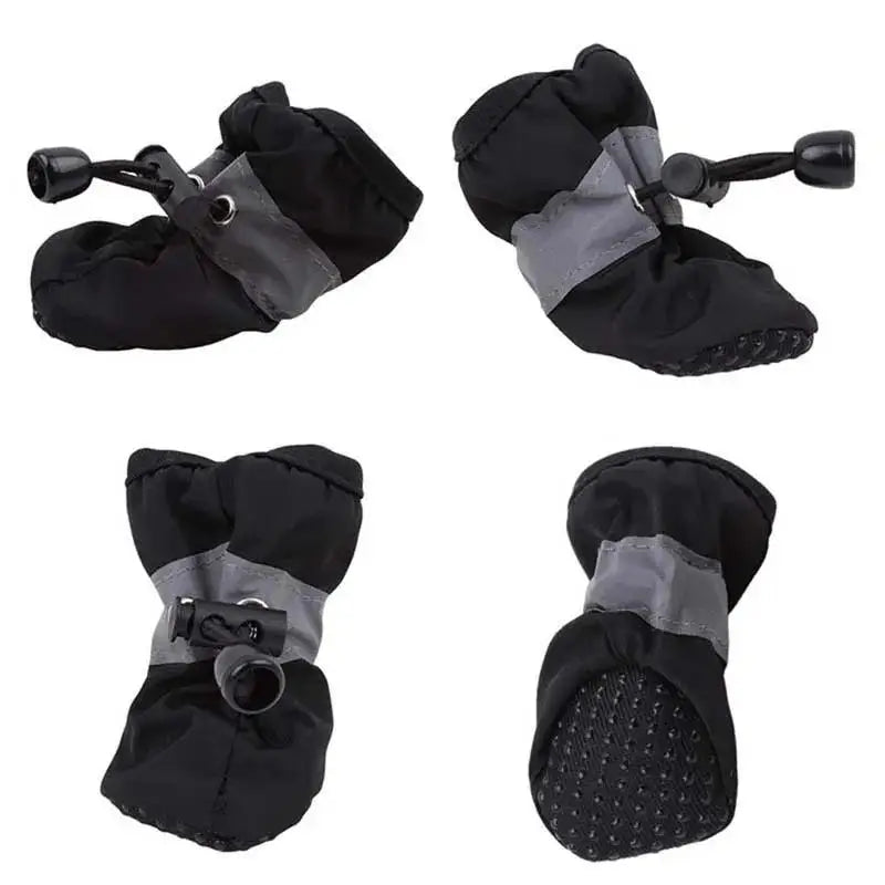 Wasserdichte Hundeschuhe 4er-Set | Rutschfeste Winter-Booties für Hunde & Katzen | Warm, robust & wetterfest – Ideal für Regen, Schnee & Spaziergänge