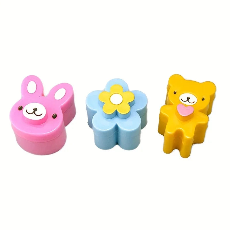 3-teiliges Sandwich & Keks Ausstecher Set – Kaninchen, Blume & Bär | Perfekt für Bento Box, Kinder-Snacks & kreative Küche