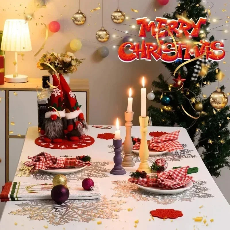 Luxuriöse Weihnachts-Tischsets aus Filz – 1–10 Stück | Elegante Schneeflocken-Deko für Esstisch, Küche & Hotel • Hitzebeständig, rutschfest & festliche Tischdekoration
