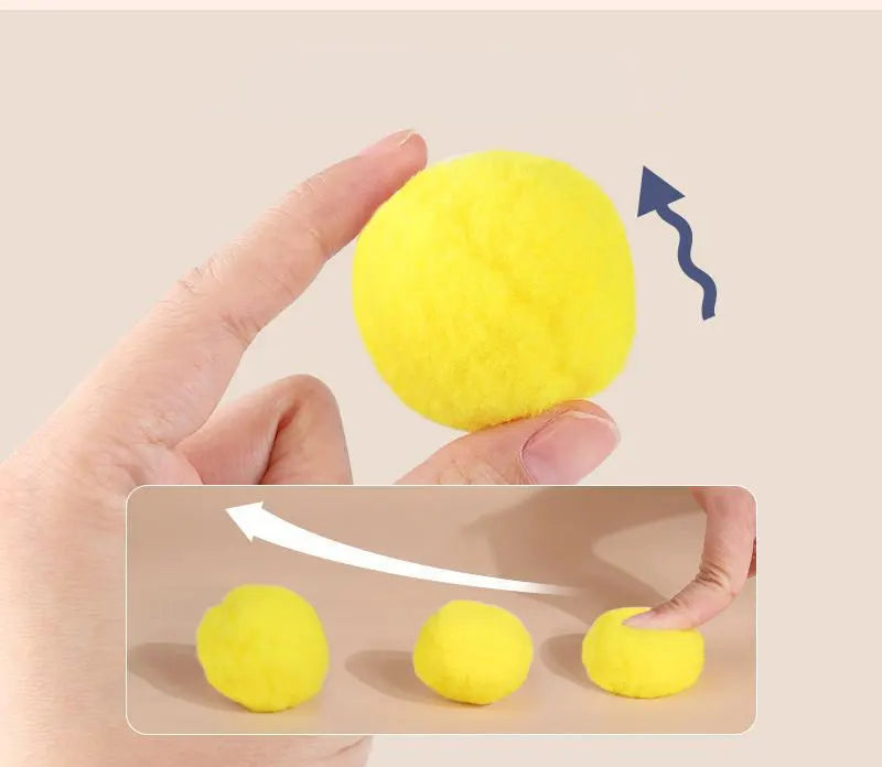 Cat Plush Interactive Launch Training Toy For Pet Kitten Creative Mini Shooting Gun Games Plush Ball Toys Pet Supplies