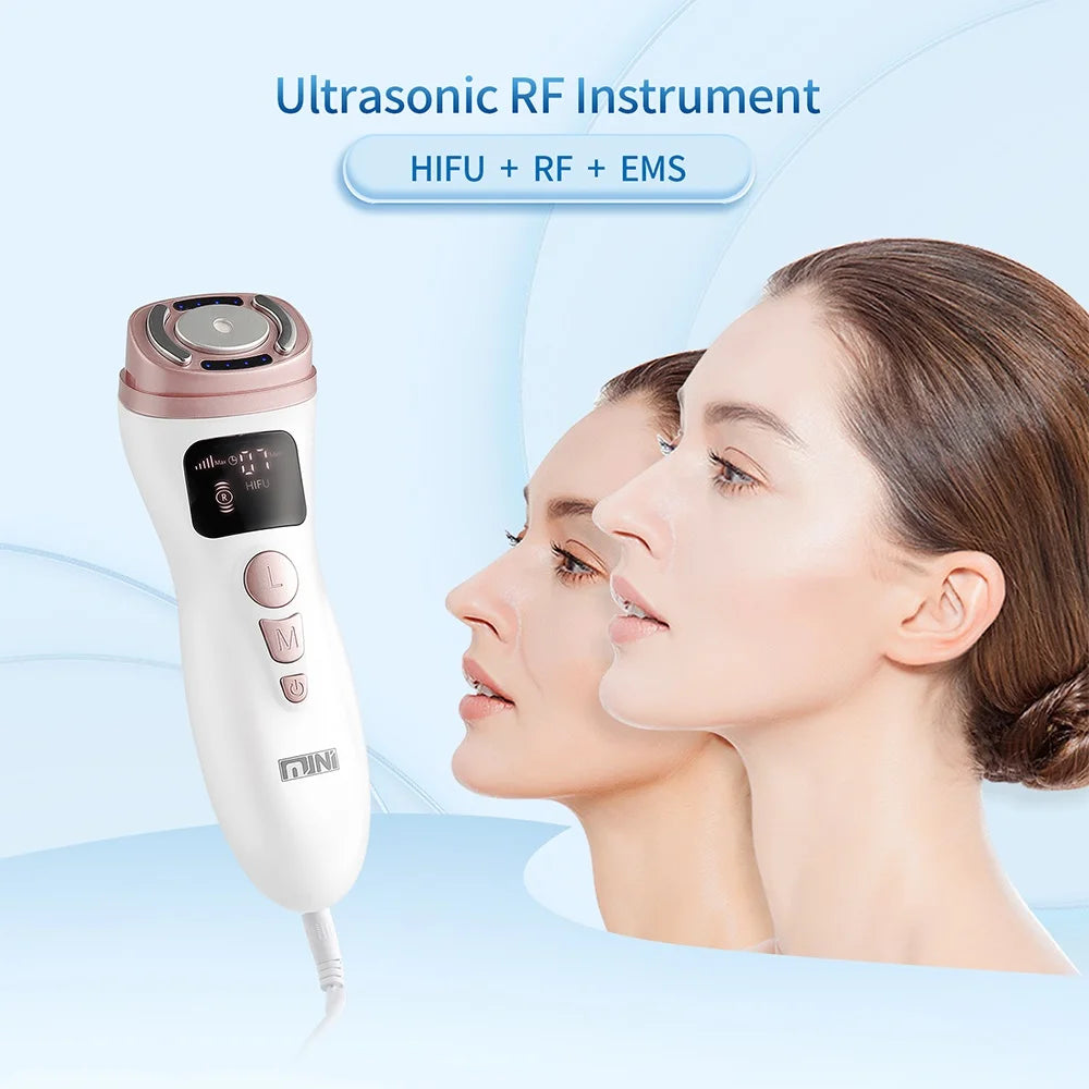Mini HIFU Lifting Gerät – Ultraschall RF & EMS | Hautstraffung, Anti-Aging, Faltenreduktion für Gesicht, Kinn, Hals & Augen – Professionelle Behandlung für Zuhause