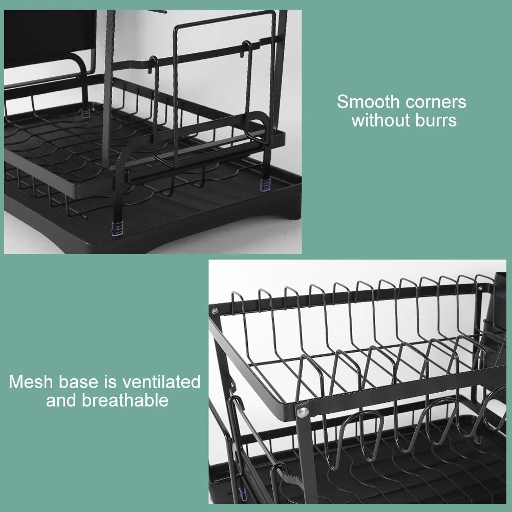 Abtropfgestell für Küchenspüle, Küche, verstellbare Teller, Organizer, Schüssel, Abtropffläche, Aufbewahrungsregal, Besteck-Aufbewahrungshalter