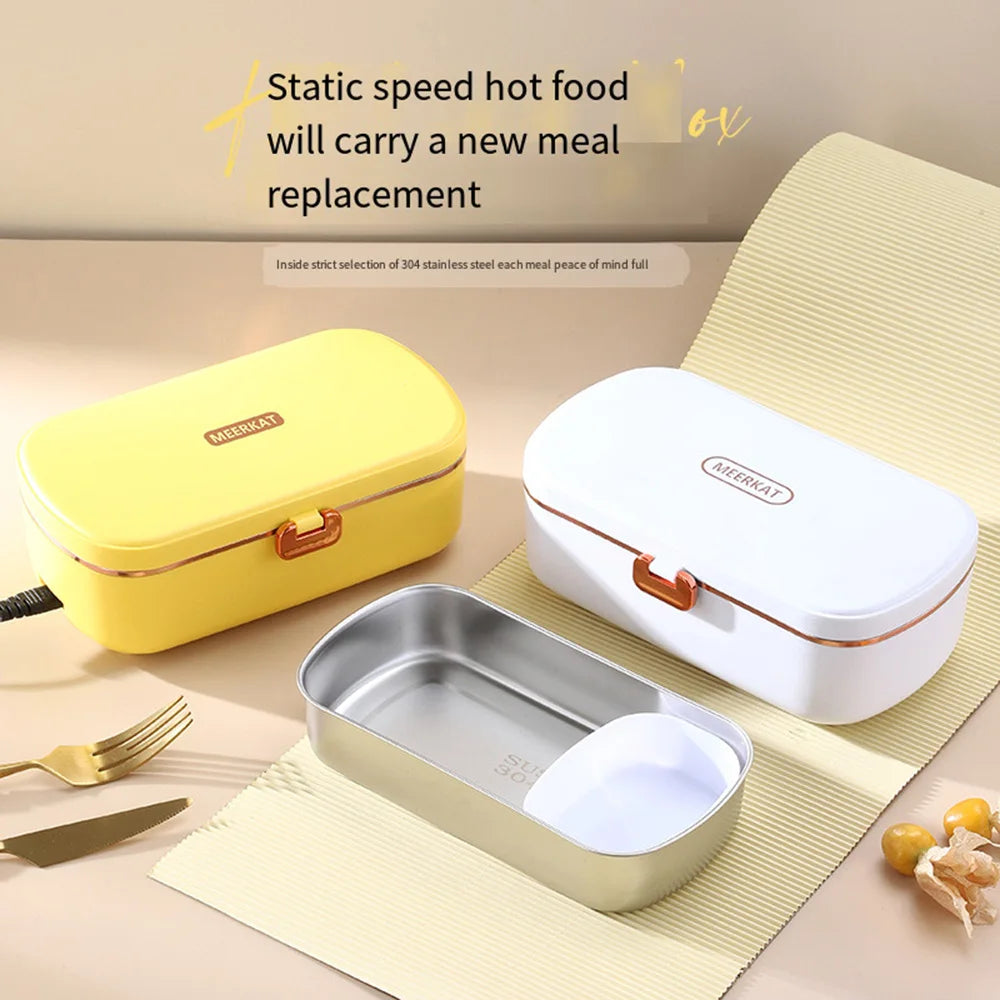 Thermo-Lunchboxen für das Büro, tragbare elektrische Lunchboxen, wasserfreie Heizung, Bento-Box, Lebensmittelwärmer aus Edelstahl
