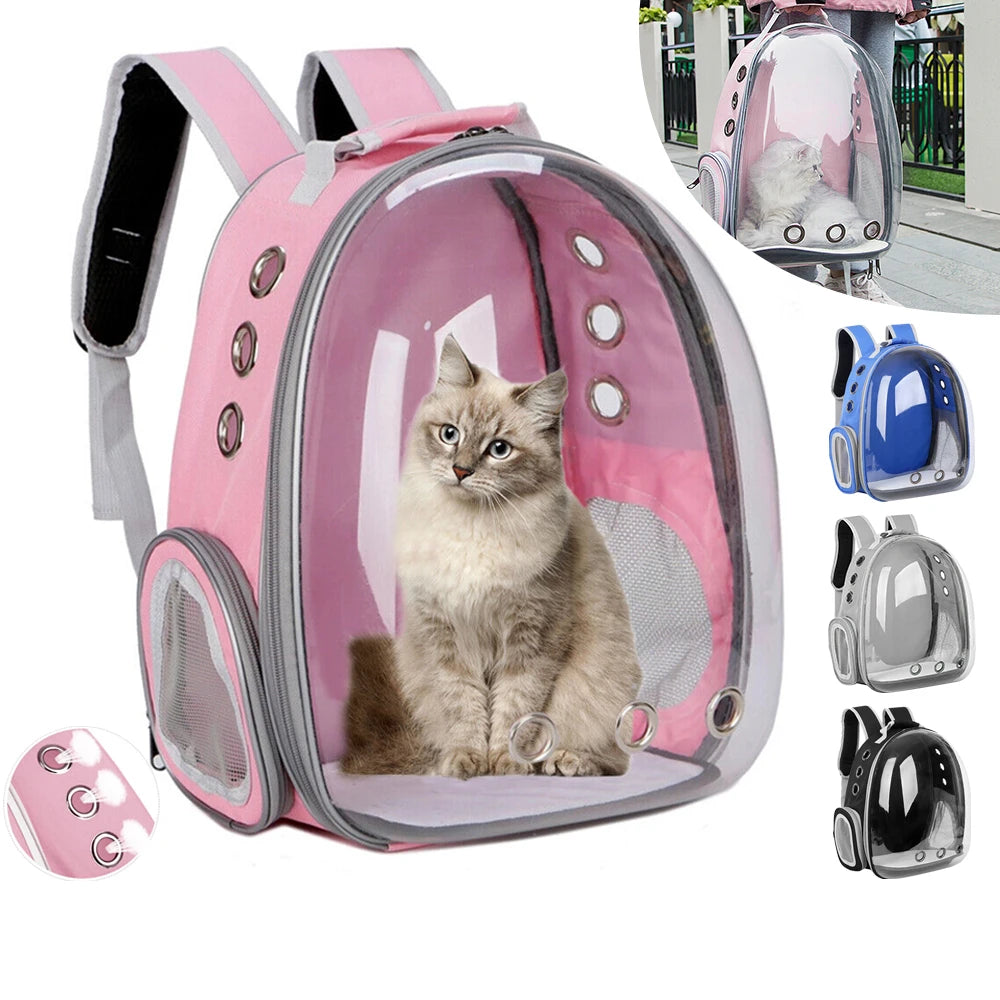Transparenter Haustier-Rucksack | Raumkapsel-Design | Atmungsaktiv & Stabil | Katzen- & Hundetransporter (42×35×25 cm)