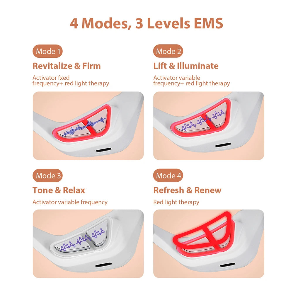 3D Augenmassagegerät mit EMS & Rotlicht – Elektrischer Eye Beauty Massager gegen Augenringe, Falten & Müdigkeit, Tragbares Augenpflege-Gerät