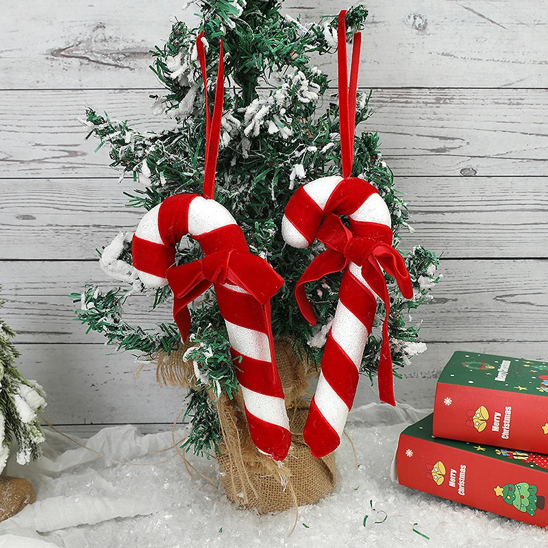 Großer Candy-Cane Weihnachtsanhänger – Rot-Weiß Deko für Baum, Tür & Party 2025