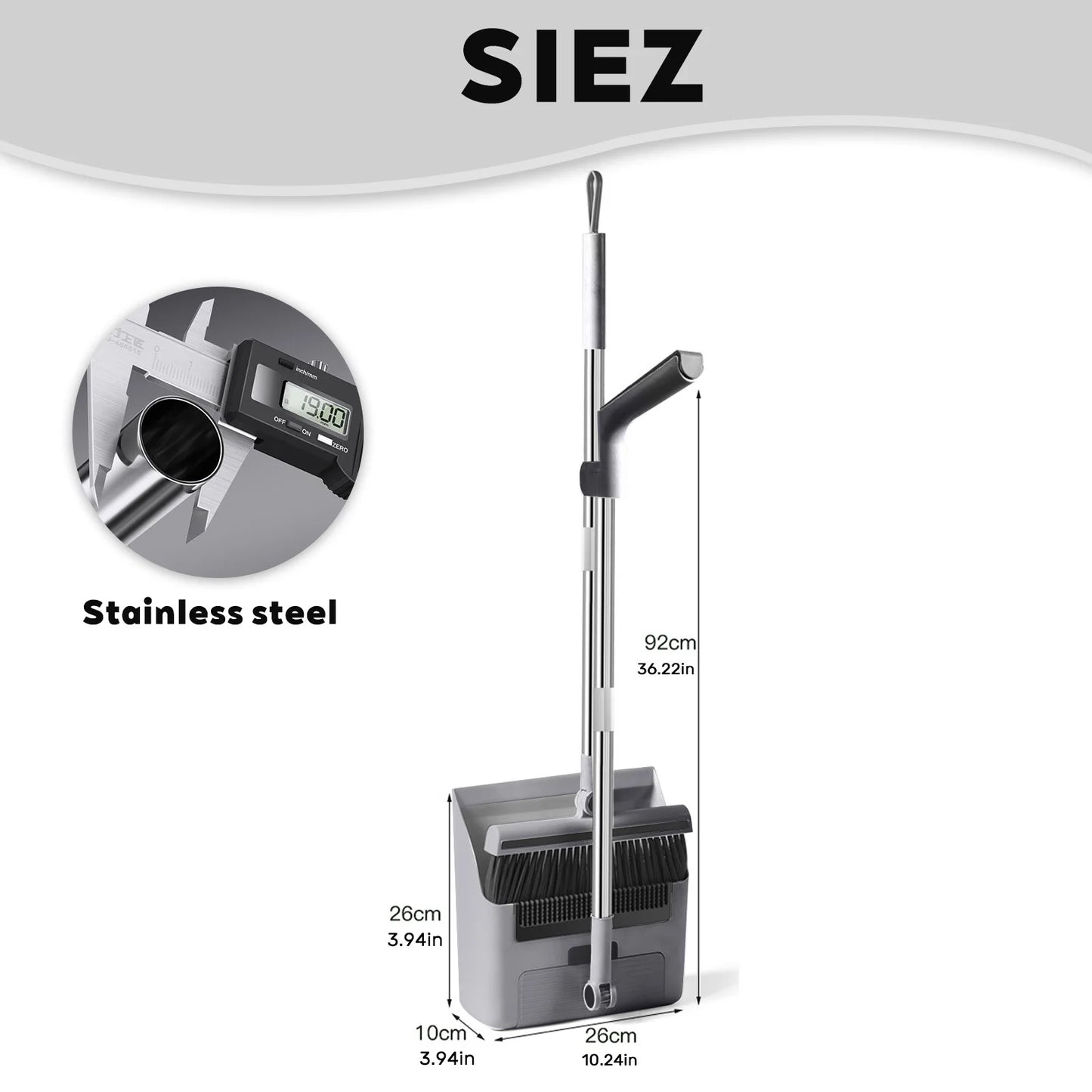3-in-1 Premium Besen-Set mit selbstreinigender Kehrschaufel – Drehbar, platzsparend und ideal für Innen & Außen