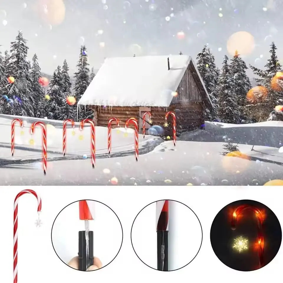 5/8 teile/satz Solar Powered Cane Garten Lichter Im Freien Wasserdichte 8 Modi Dekoration Lichter Weihnachten Süßigkeiten Rasen Lampe