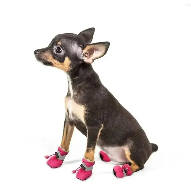 Wasserdichte Hundeschuhe 4er-Set | Rutschfeste Winter-Booties für Hunde & Katzen | Warm, robust & wetterfest – Ideal für Regen, Schnee & Spaziergänge