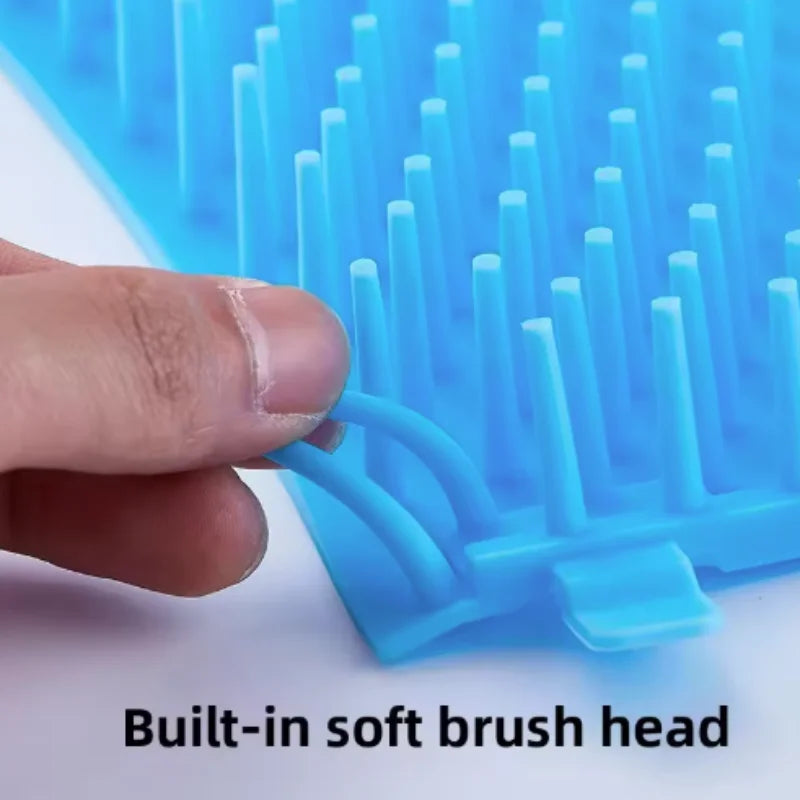 Tragbarer Fußreiniger für Haustiere, weicher Silikon-Fußreiniger mit Reinigungsbürste, Hundetuch-Eimer – effiziente Reinigungsmittel für Haustiere