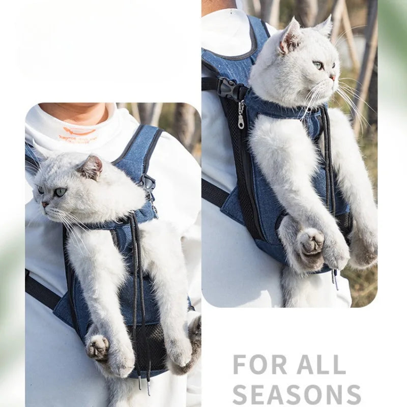 Atmungsaktiver Hunde Rucksack & Katzen Tragetasche für Reisen – Verstellbare Haustier-Brusttasche für unterwegs | Sicher & Komfortabel