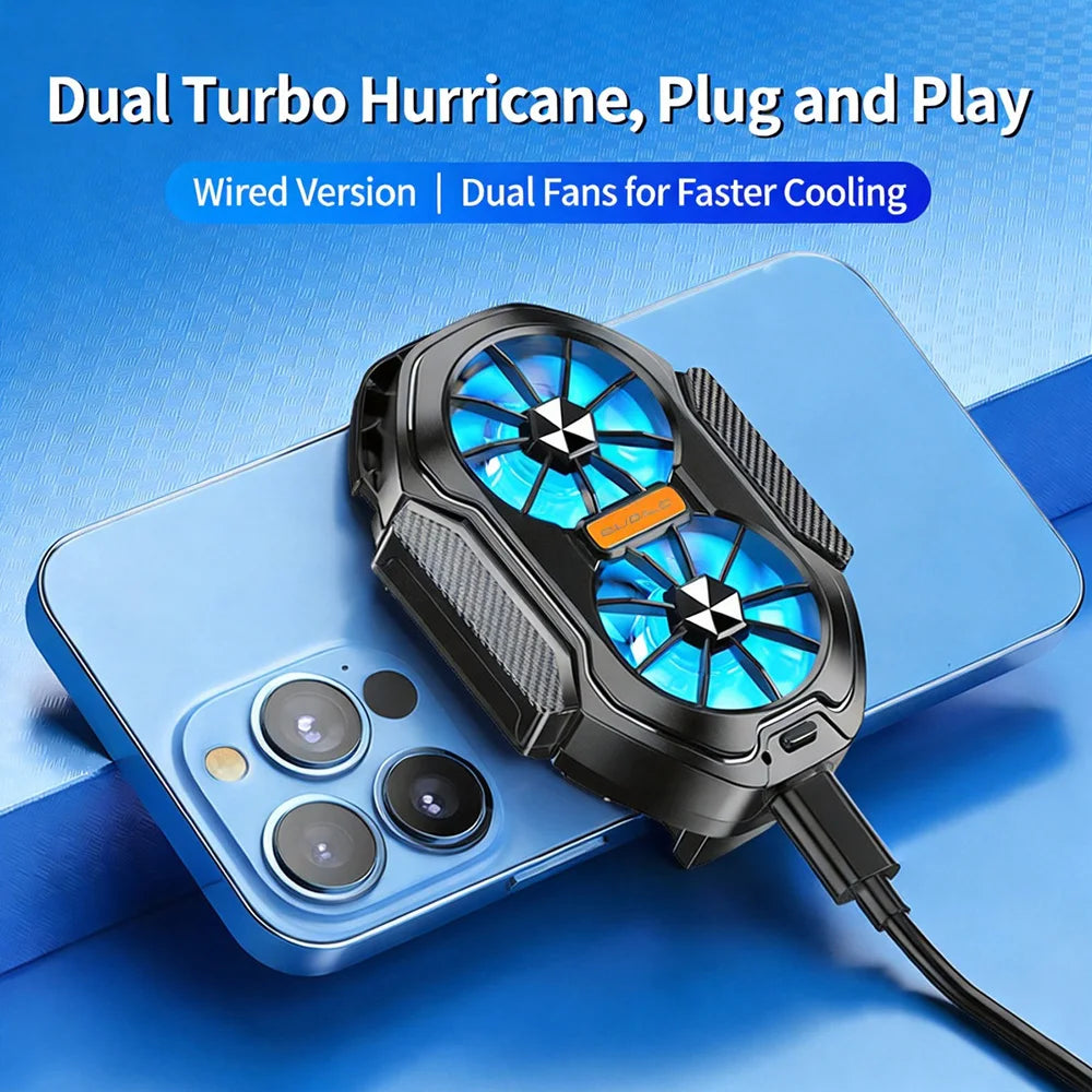 New FS01 Phone Cooler 600mAh Dual Fan Rechargeable Radiator Game Cooling Back Clip Wireless Mute for Smartphones Universal