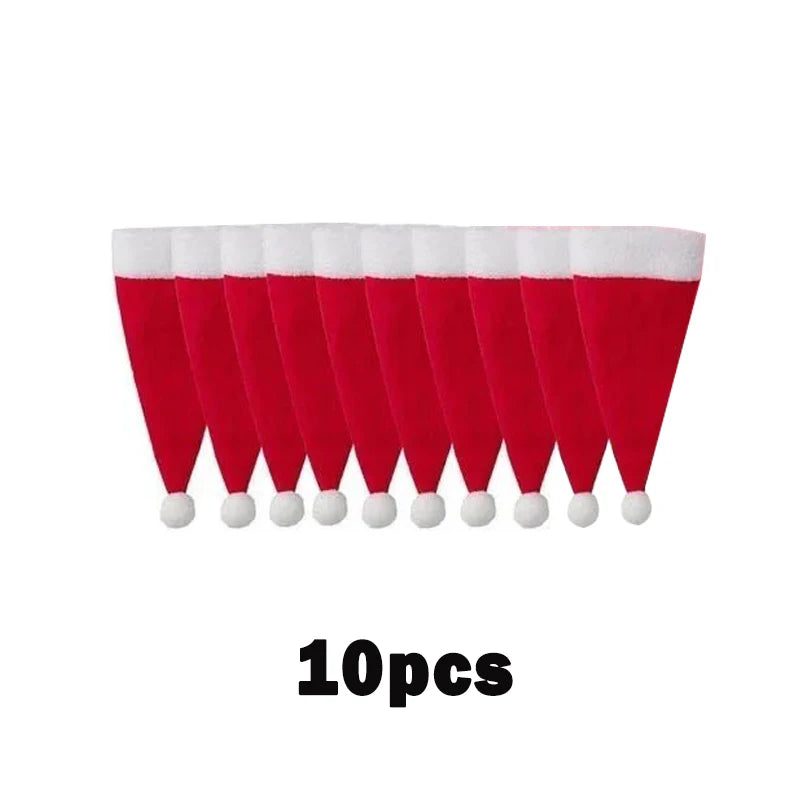 Weihnachtliche Bestecktaschen im Santa-Hut-Design – 20er Set | Festliche Besteckhalter für Weihnachten & Tischdekoration