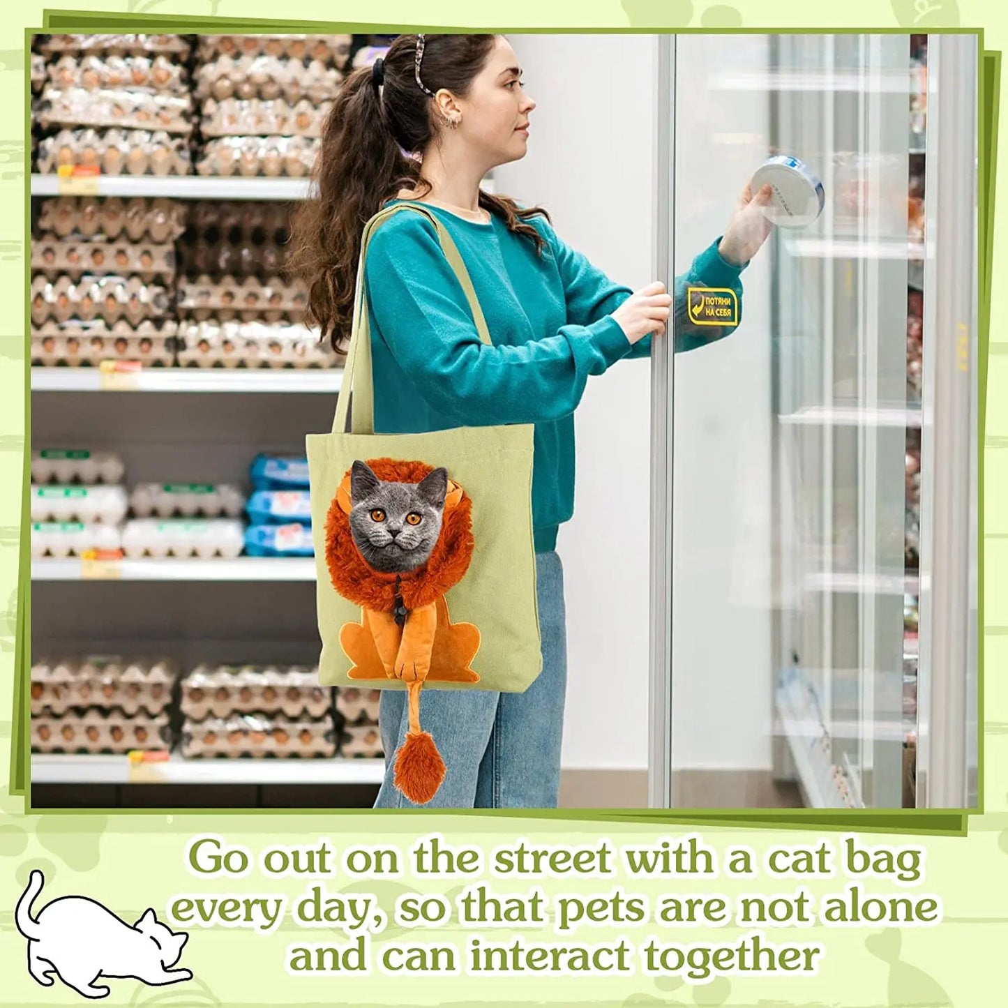 Pet Canvas Shoulder Bag Lion Shaped Carrier For Cat Comfortable Cats Carrying Pouch Handbag Puppy Messenger Bag For Out Travel