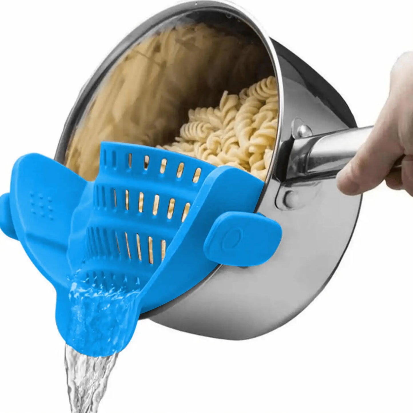Clip-On Topfsieb aus Silikon – Universelles Sieb für Töpfe & Pfannen, Anti-Fall Design, Perfekt zum Abgießen von Nudeln, Gemüse & Kartoffeln