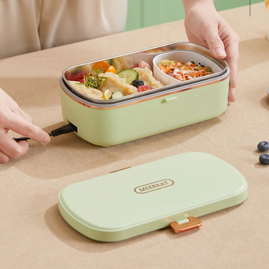 Thermo-Lunchboxen für das Büro, tragbare elektrische Lunchboxen, wasserfreie Heizung, Bento-Box, Lebensmittelwärmer aus Edelstahl