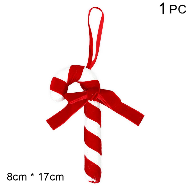 Großer Candy-Cane Weihnachtsanhänger – Rot-Weiß Deko für Baum, Tür & Party 2025