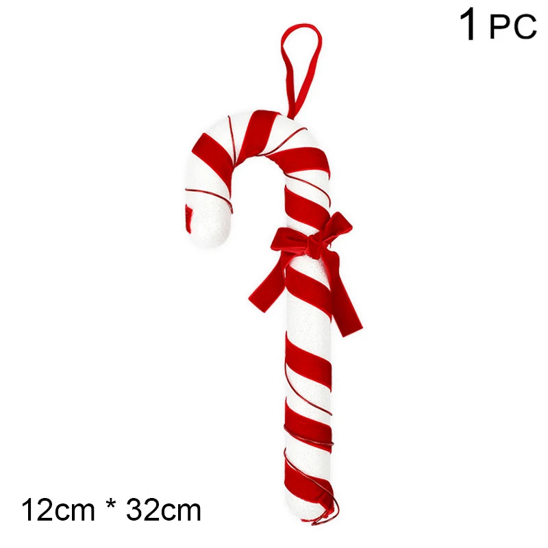 Großer Candy-Cane Weihnachtsanhänger – Rot-Weiß Deko für Baum, Tür & Party 2025