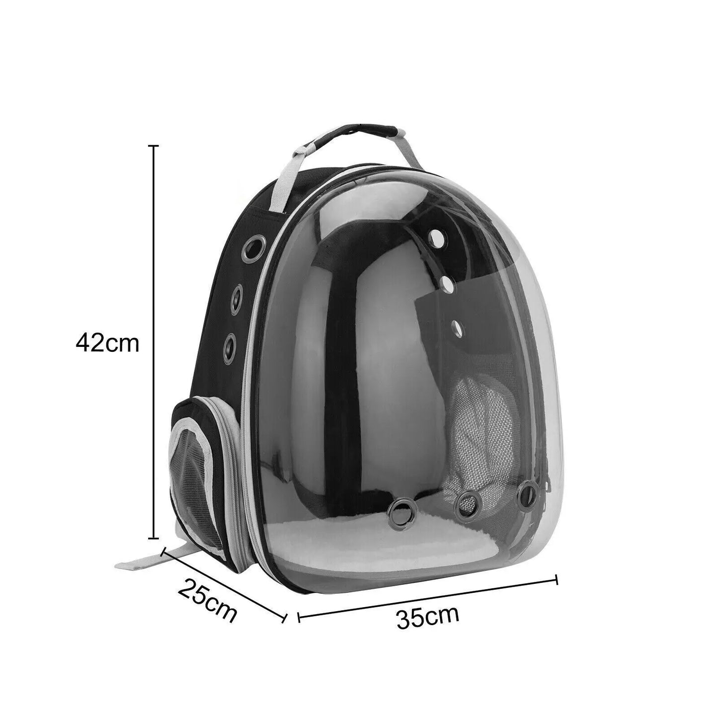 Transparenter Haustier-Rucksack | Raumkapsel-Design | Atmungsaktiv & Stabil | Katzen- & Hundetransporter (42×35×25 cm)