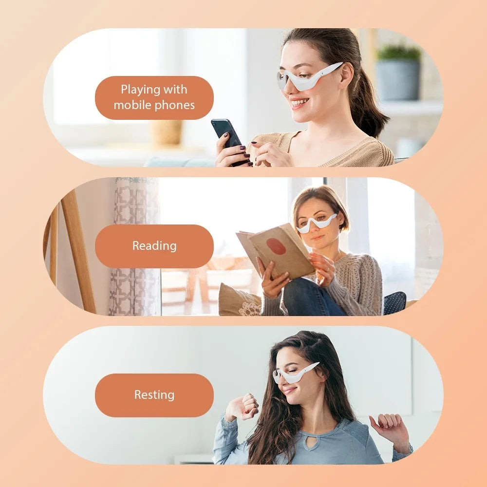 3D Augenmassagegerät mit EMS & Rotlicht – Elektrischer Eye Beauty Massager gegen Augenringe, Falten & Müdigkeit, Tragbares Augenpflege-Gerät