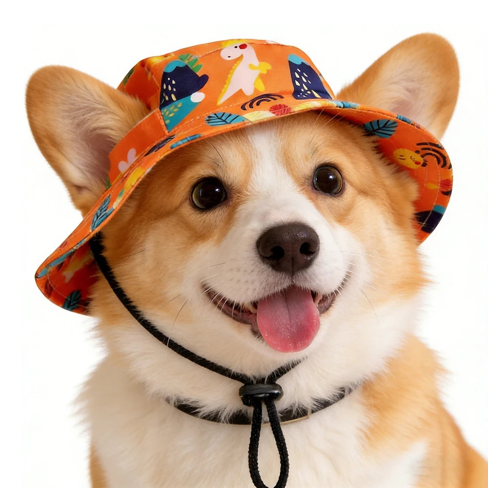 Süßer Hundehut mit Ohrenlöchern – Verstellbare Haustier Mütze & Sonnenschutz für Welpen, Mops, Corgi & kleine bis mittlere Hunde
