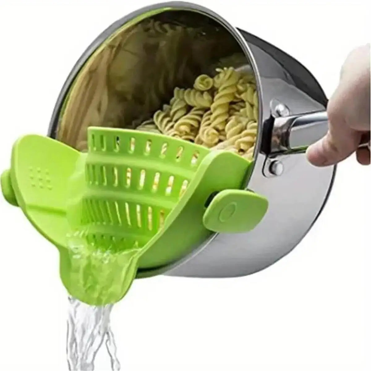 Clip-On Topfsieb aus Silikon – Universelles Sieb für Töpfe & Pfannen, Anti-Fall Design, Perfekt zum Abgießen von Nudeln, Gemüse & Kartoffeln