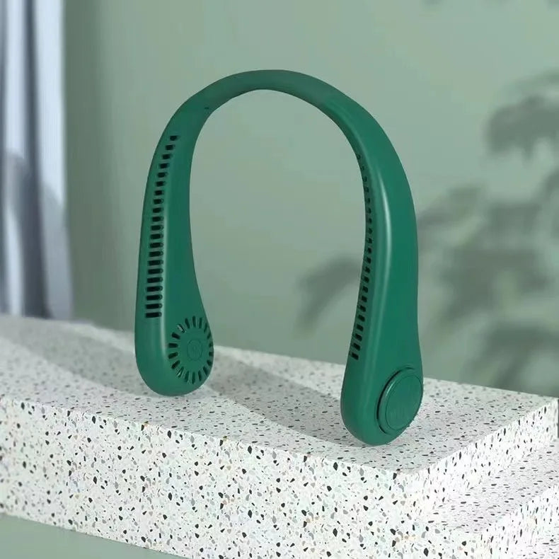 Premium Nackenventilator Blattlos mit LED-Digitalanzeige – USB-Aufladbarer Tragbarer Hals-Ventilator für Sport, Reisen & Büro