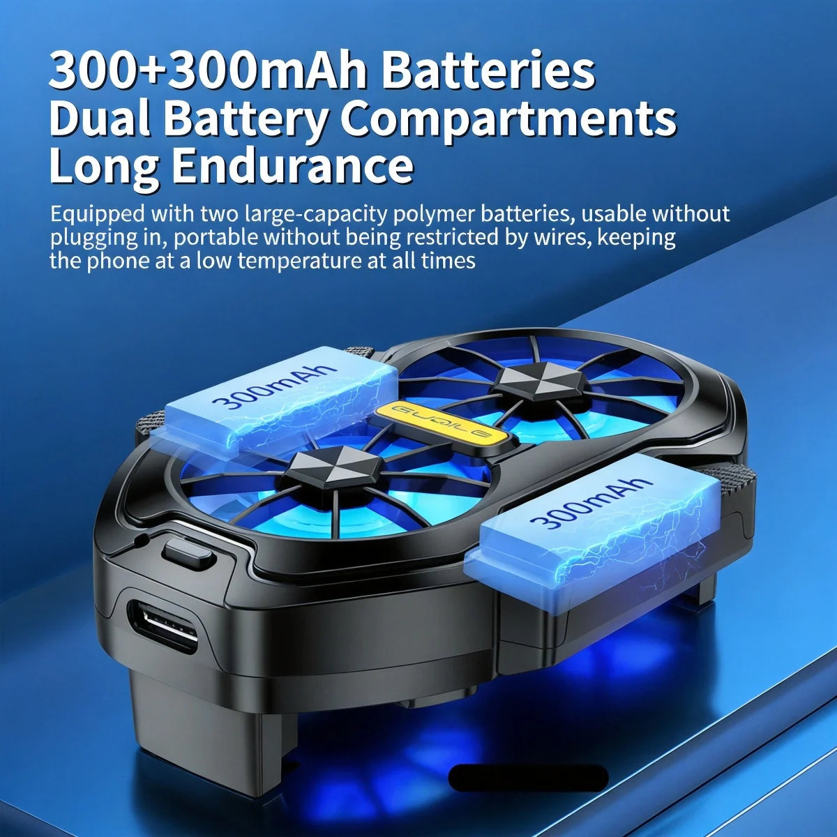 New FS01 Phone Cooler 600mAh Dual Fan Rechargeable Radiator Game Cooling Back Clip Wireless Mute for Smartphones Universal