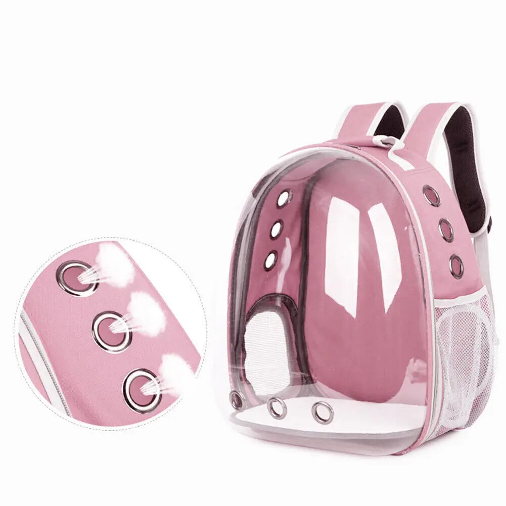Transparenter Haustier-Rucksack | Raumkapsel-Design | Atmungsaktiv & Stabil | Katzen- & Hundetransporter (42×35×25 cm)