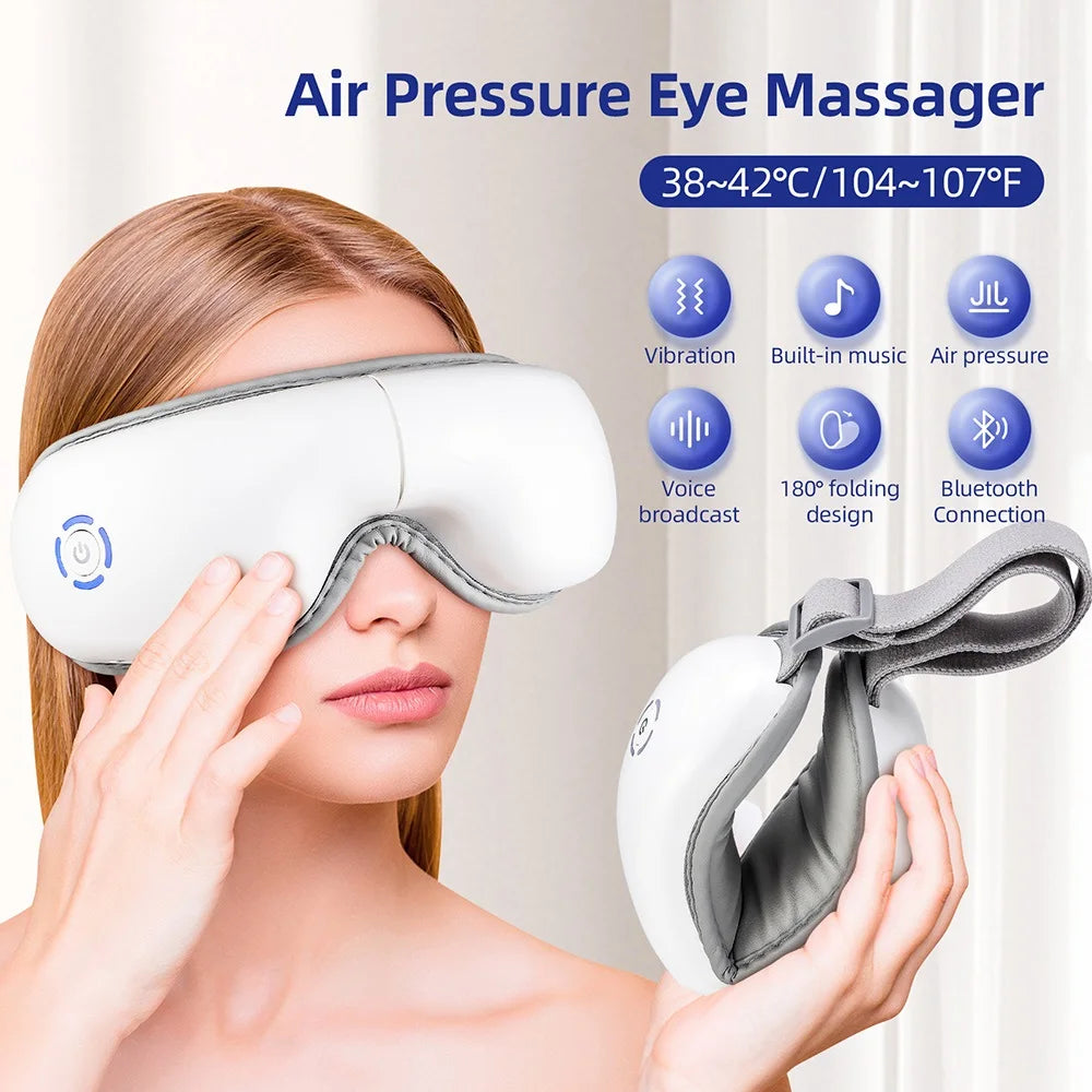 3D Vibration Augen massage gerät Heizung Airbag Kneten Relax Massage gerät lindern Augen ermüdung entspannt Augenmuskeln Augen pflege Werkzeuge