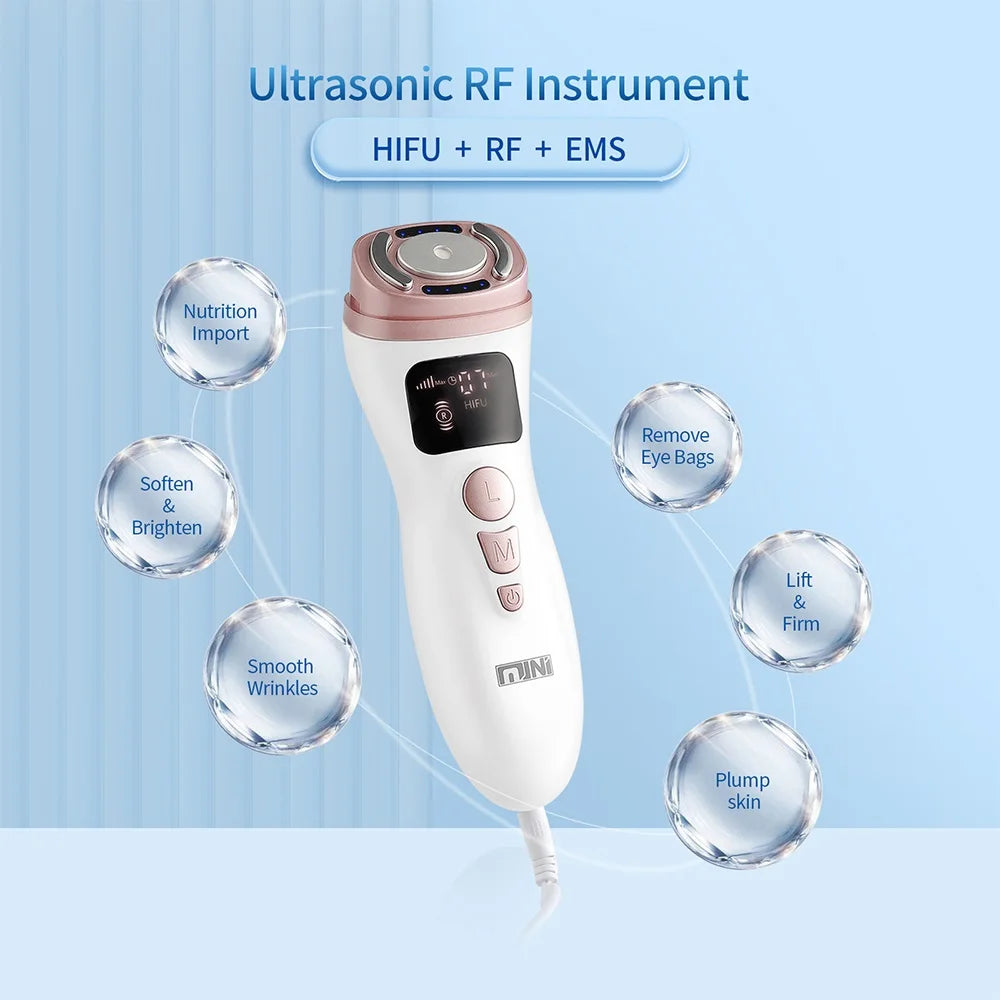 Mini HIFU Lifting Gerät – Ultraschall RF & EMS | Hautstraffung, Anti-Aging, Faltenreduktion für Gesicht, Kinn, Hals & Augen – Professionelle Behandlung für Zuhause