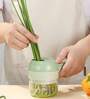 4-in-1 Elektrischer Kräutermühle & Gemüseschneider – Kabelloser Mini-Zerkleinerer für Petersilie, Knoblauch, Zwiebeln & Chili | Multifunktionaler Küchenhelfer