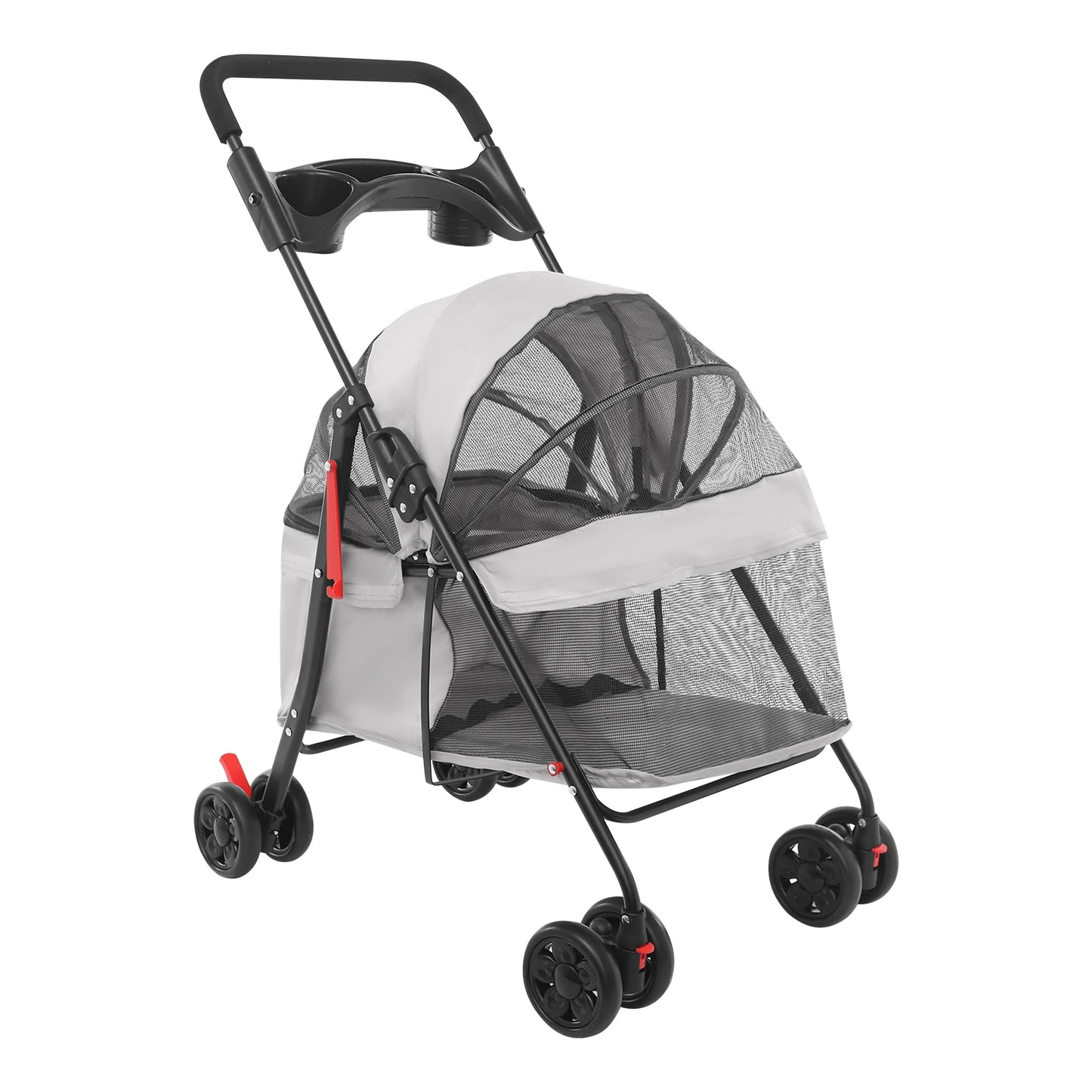 Faltbarer Haustierwagen für Hunde & Katzen | Leichter Tier-Buggy, Atmungsaktiv, Robust, 360° Räder – Für kleine & mittelgroße Haustiere