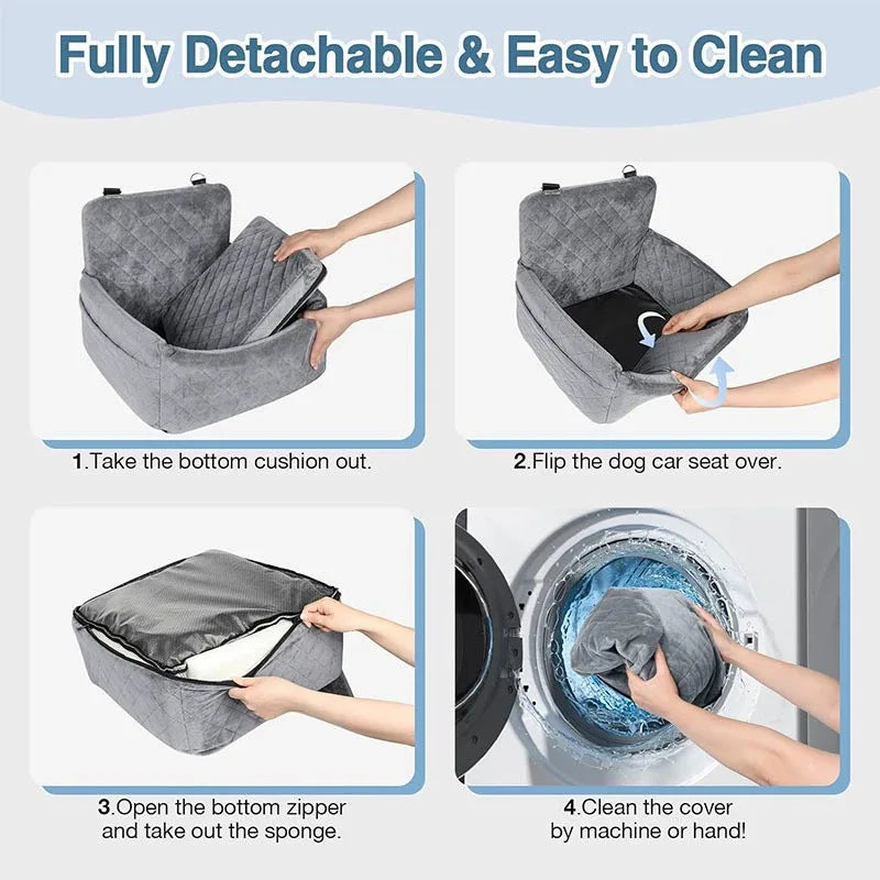 Luxus Hunde Autositz – Sicherheits-Sitz für Hunde & Katzen, rutschfest, weich & waschbar – Perfekt für Auto, SUV & LKW