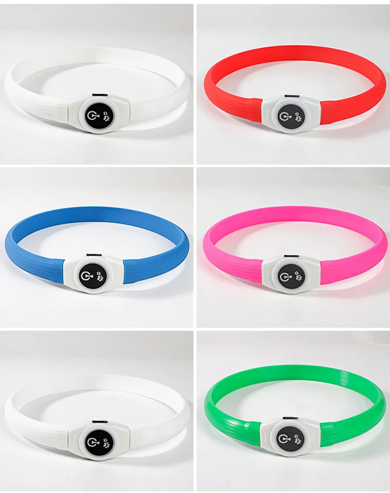LED Hundehalsband – Wasserdichtes PVC Leuchthalsband mit USB-Ladung, 3 Lichtmodi, Sichtbarkeit bei Nacht, Sicherheit für große & kleine Hunde