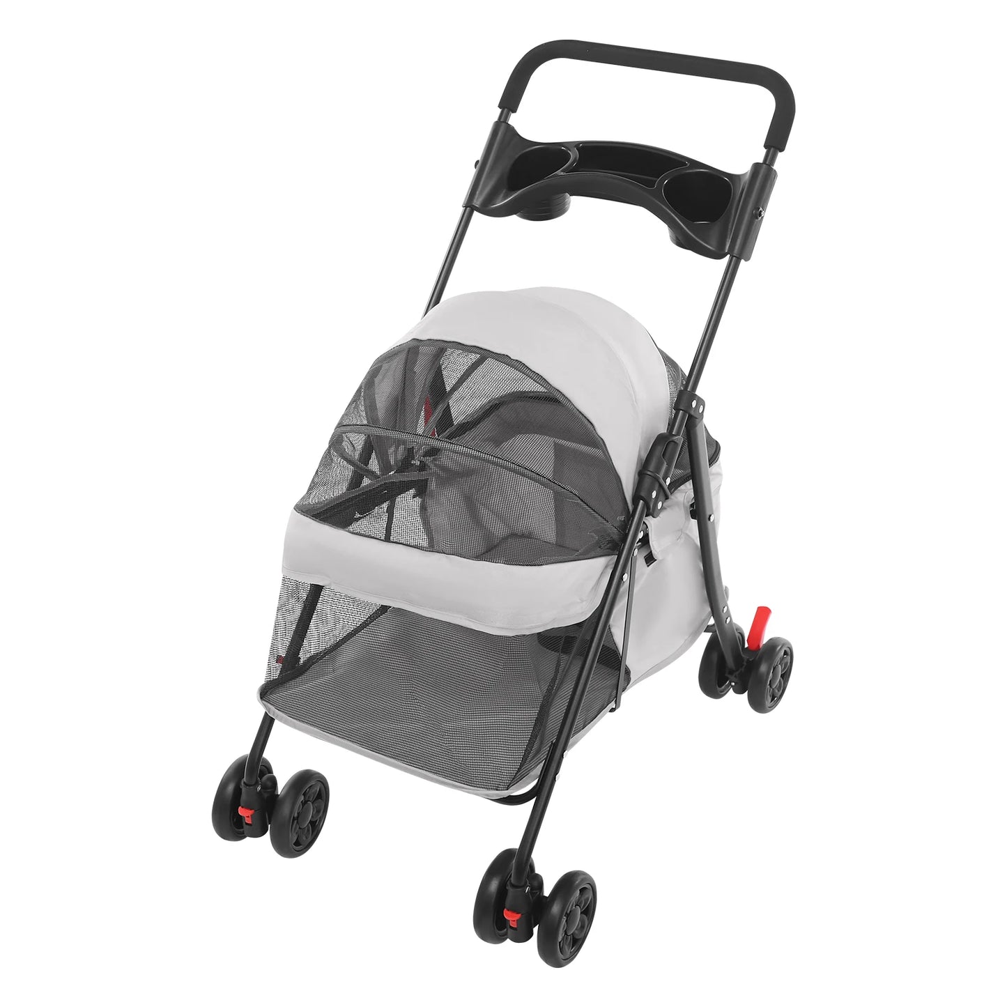 Faltbarer Haustierwagen für Hunde & Katzen | Leichter Tier-Buggy, Atmungsaktiv, Robust, 360° Räder – Für kleine & mittelgroße Haustiere