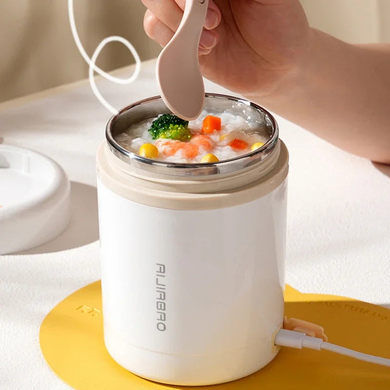 600ML USB Elektrische Heizung Lunch Box Tragbare Picknick Milch Trinken Lebensmittel Heizung Edelstahl Lebensmittel Wärmer Container 5V 12V 24V