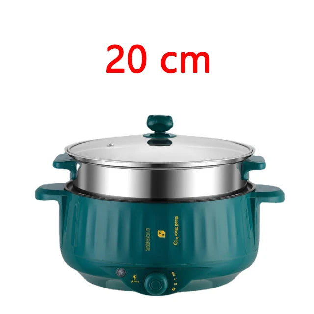 Elektrischer Mini-Multikocher 1–2 Personen | Antihaft-Pfanne, Doppelschicht-Design, 1,7L | Ideal für Nudeln, Reis, Suppen & Pfannengerichte | 400–800W Smart Cooker für Zuhause & Büro