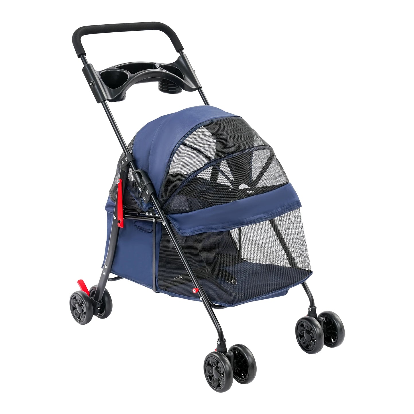 Faltbarer Haustierwagen für Hunde & Katzen | Leichter Tier-Buggy, Atmungsaktiv, Robust, 360° Räder – Für kleine & mittelgroße Haustiere